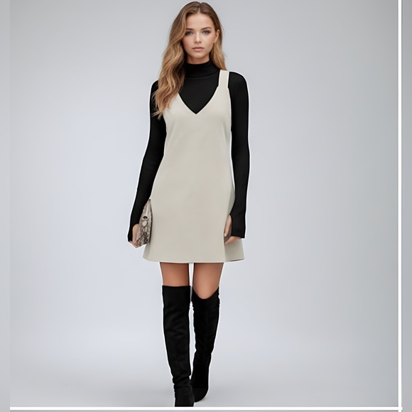 Corduroy Solid Overall Dress Without Sweater - Picture 2 of 10